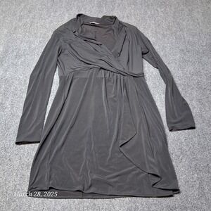 Victoria Secret Faux Wrap Dress Women Size Large Black Lightweight